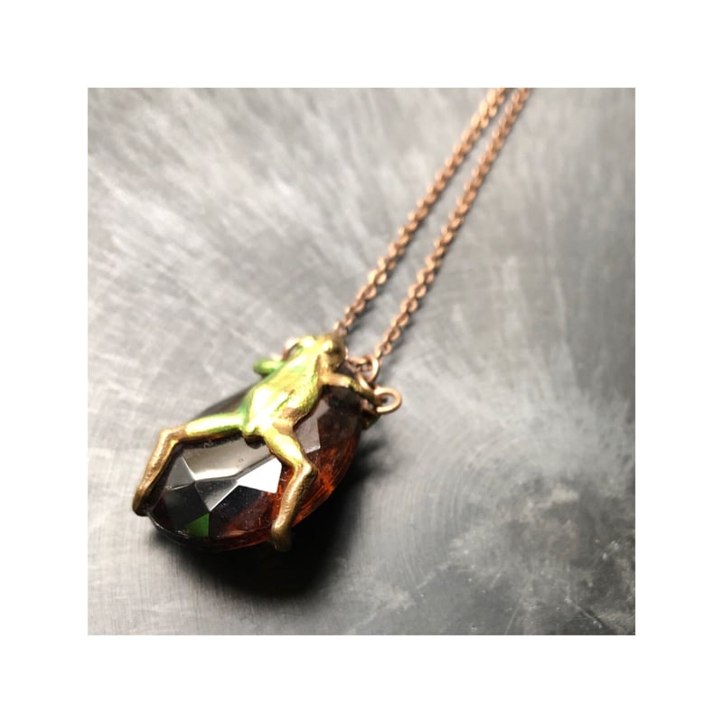 ヴィンテージ硝子カエルのペンダント 茶 | bon bon cherryハイジの店 東京