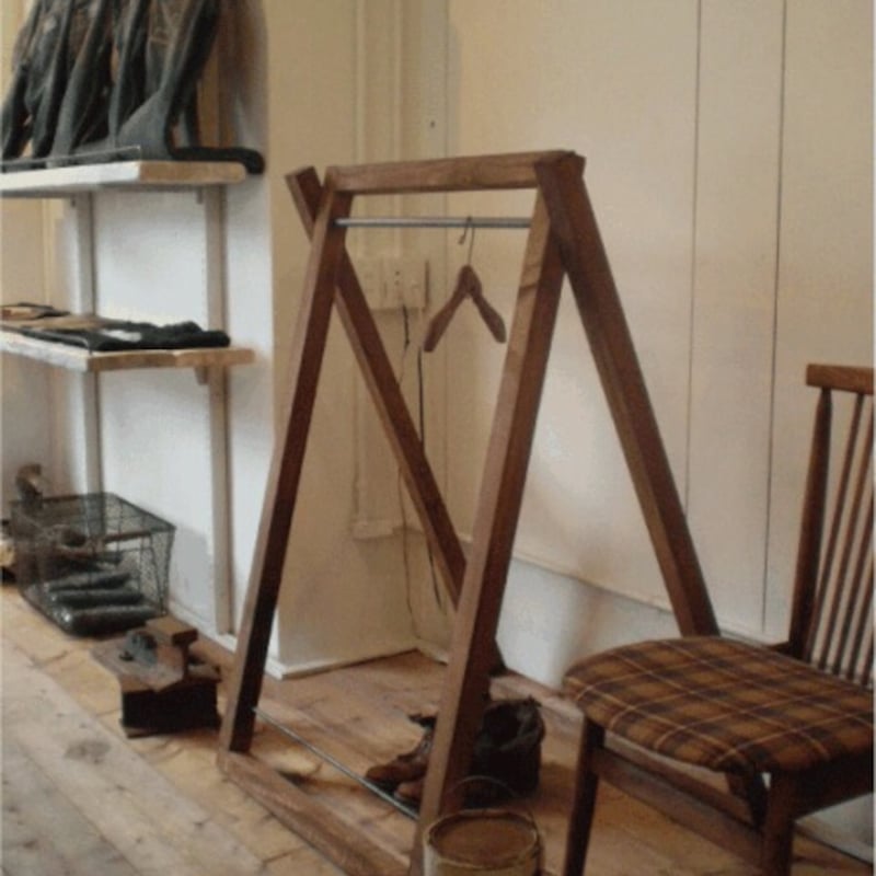 数量限定 FDG 木製 アイアン ハンガーラック 折りたたみ 収納 家具