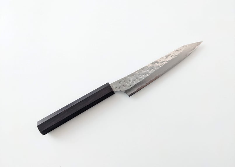 Z0221 | 青紙スーパー | 閃光 -SENKO- | ペティ | 黒檀八角柄 | タケフ