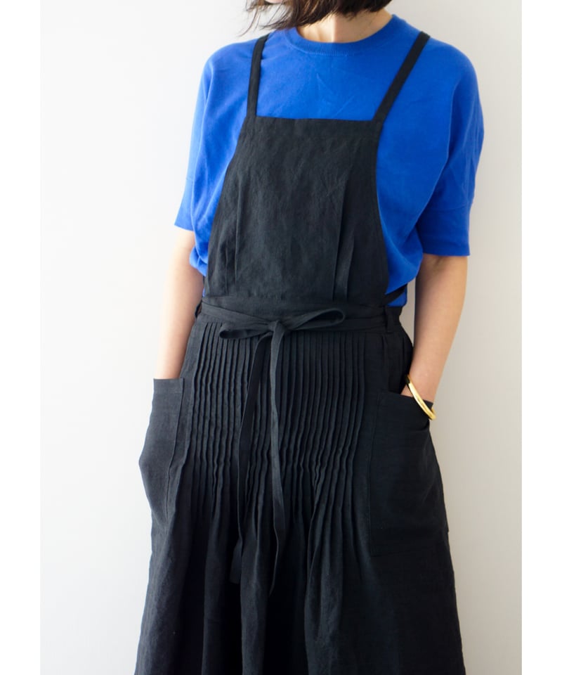 エプロンドレス プリーツエプロン ブラック | E'PICE