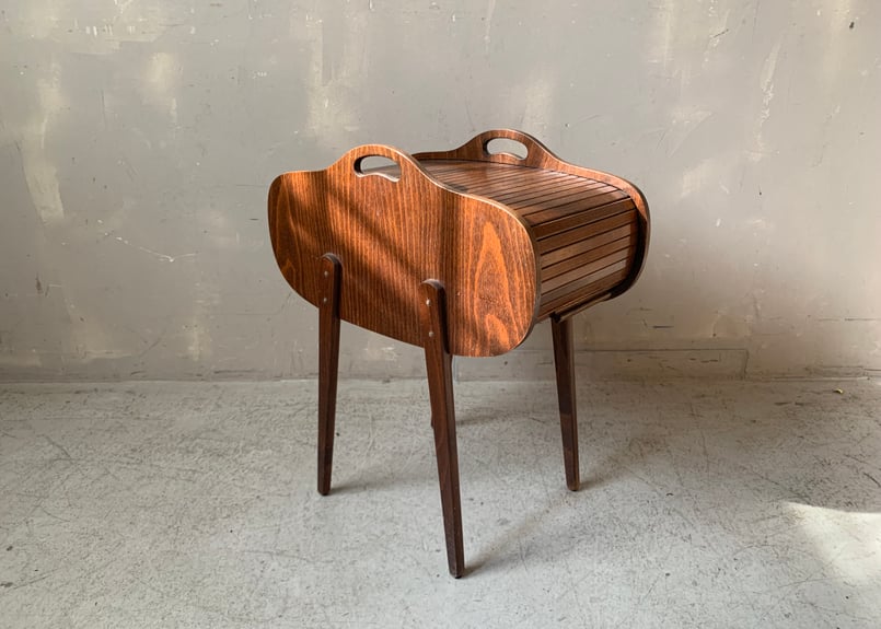 木製ロールアップソーイングボックス（蛇腹扉） S-2312-14