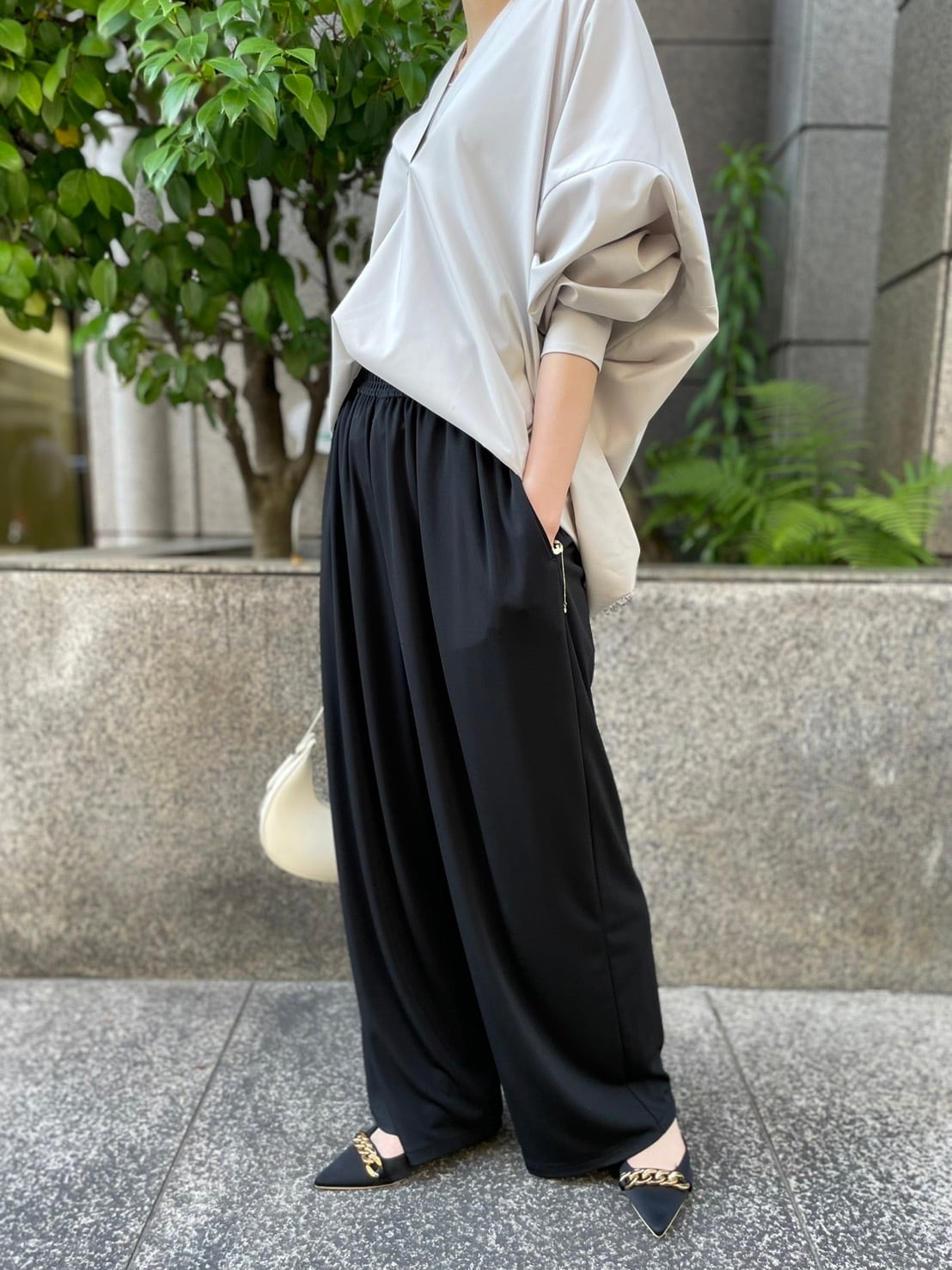 cafune（カフネ）】アセテートポンチ ワイドイージーパンツ | nulla online