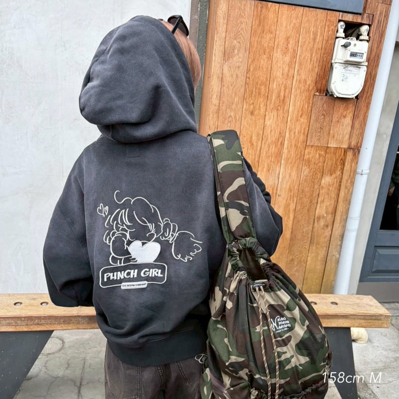 punch girl faded zip hoodie | kaoyorinakami