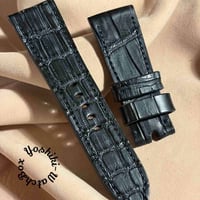 cro-2024 クロコダイル 腕時計ベルト ブラック (ラグ幅20 mm