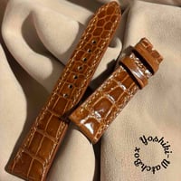 cro-1832 クロコダイル 腕時計ベルトライトブラウン ラグ幅18mm cro