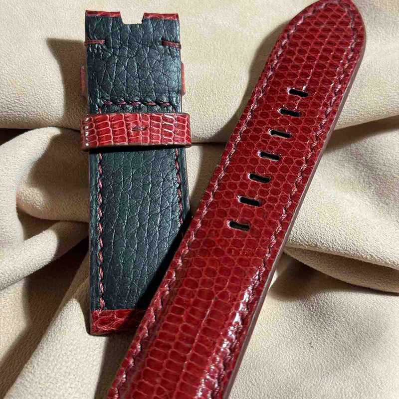 liz-287 リザード レザー 腕時計 ベルト レッド (ラグ幅24 mm