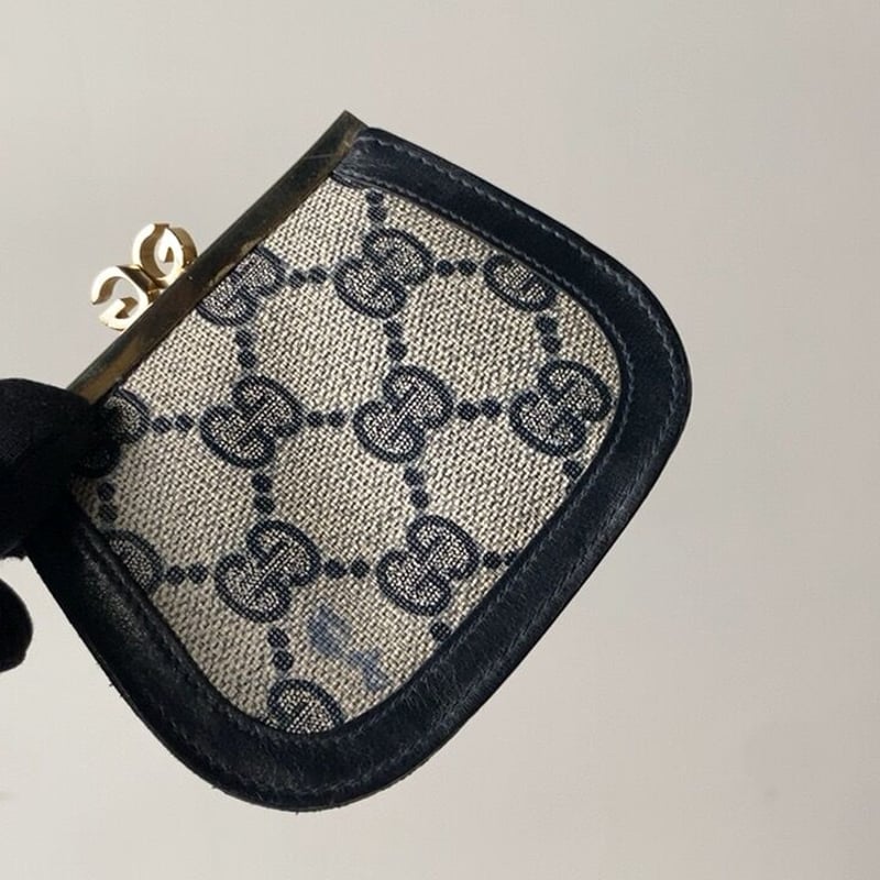 GUCCI グッチ オールドグッチ コーティングGGキャンバス/レザー ガマ口