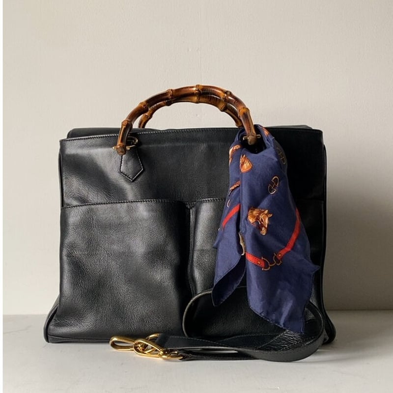 GUCCI オールドグッチ バンブーレザーバッグ 2wayショルダー付き
