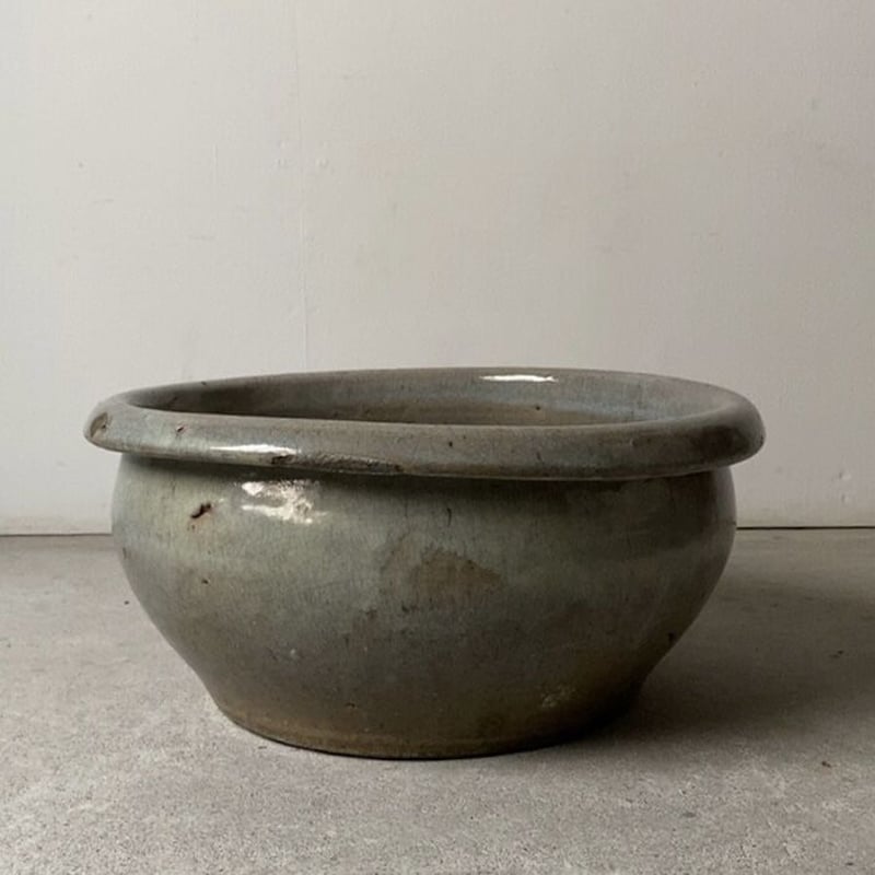 古いこね鉢 幅35cm 古瀬戸 美色 メダカ鉢 金魚鉢 睡蓮鉢 ビオトープ 古