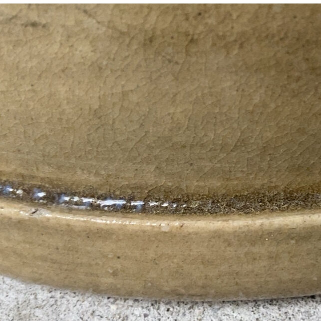 黄瀬戸 こね鉢・水鉢・花鉢・めだか鉢**昭和レトロ** 古い特大こね鉢