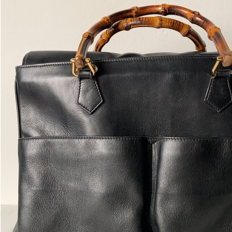 GUCCI オールドグッチ バンブーレザーバッグ 2wayショルダー付き