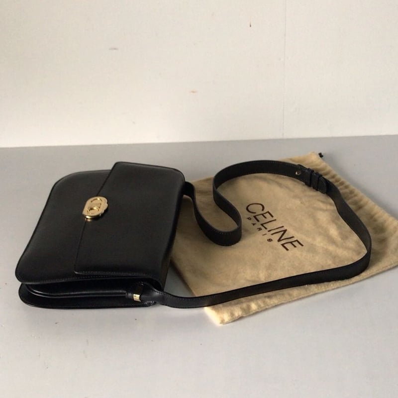 CELINE セリーヌ ゴールド マカダム金具 カーフレザー ショルダー