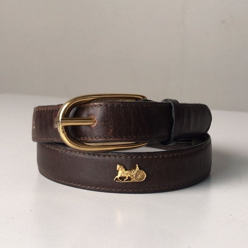 CELINE セリーヌ ヴィンテージ 馬車シンボル レディース レザーベルト