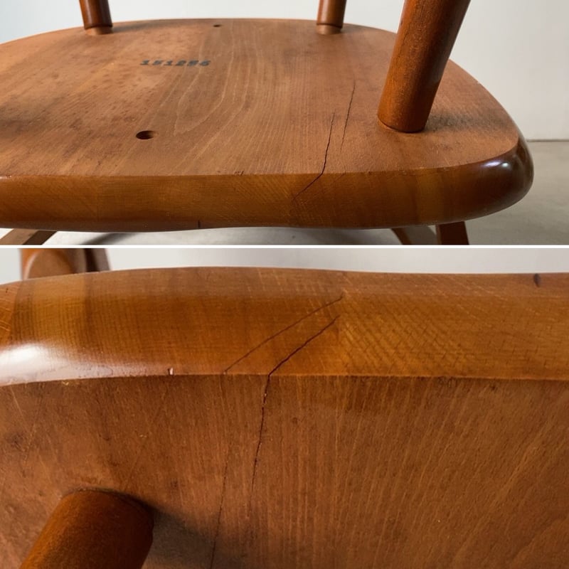 A 飛騨産業 キツツキマーク ウィンザーダイニングチェア ローバック