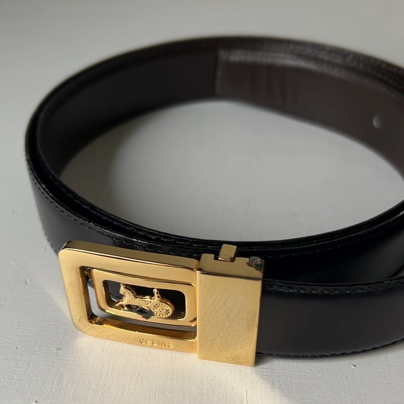 CELINE オールドセリーヌ 馬車金具 バックル レザーベルト