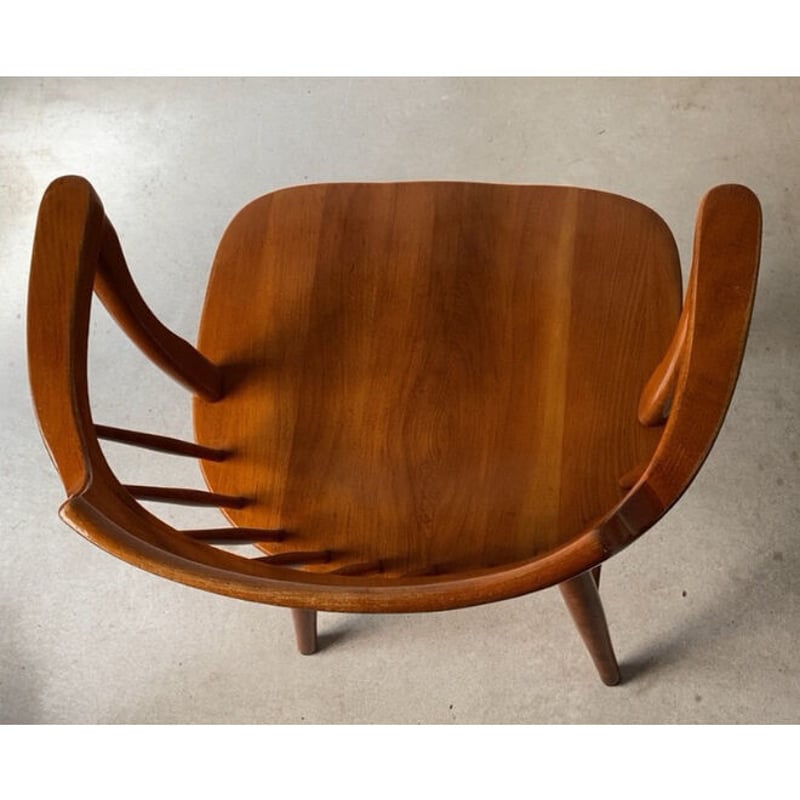 B 飛騨産業 キツツキマーク ウィンザーダイニングチェア ローバック