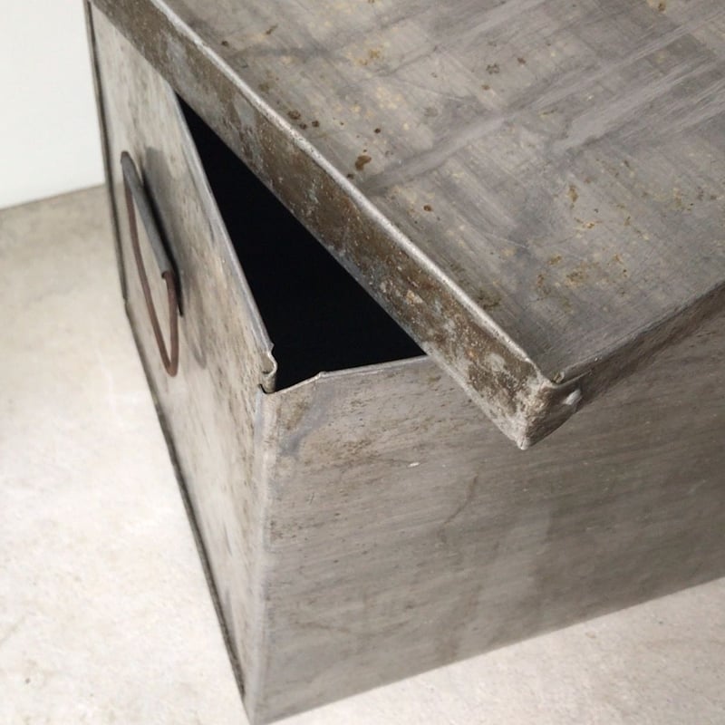 アンティーク アルミ製 ストック缶 44cm 収納ケース 米櫃 ヴィンテージ