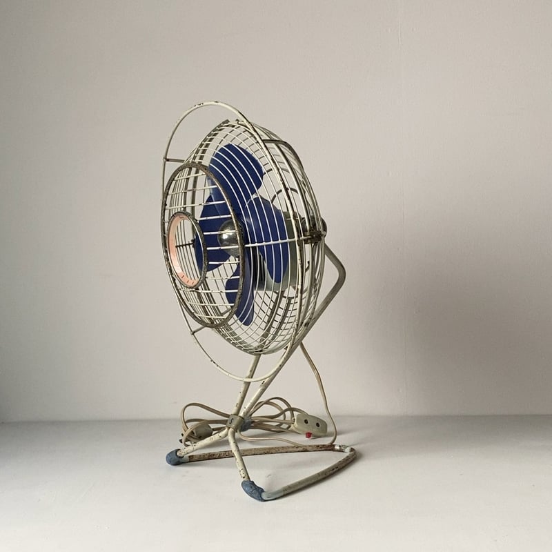 青い3枚羽根スタンド扇風機 ヴィンテージ SANYO スタンドファン 青 3枚