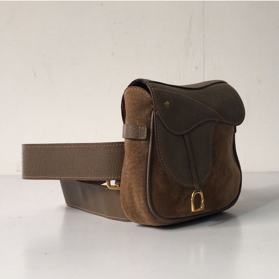 GUCCI グッチ オールドグッチ サドル型 レザー /スエード ウエスト