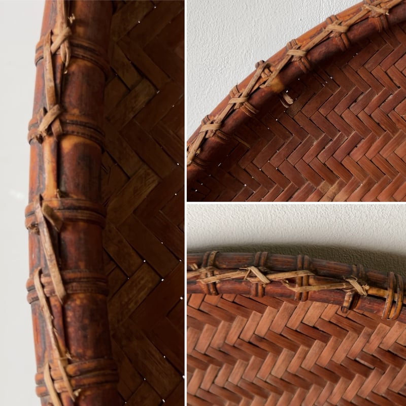 世界の民藝 フィリピン イフガオ族の古い円型の民藝笊(65cm