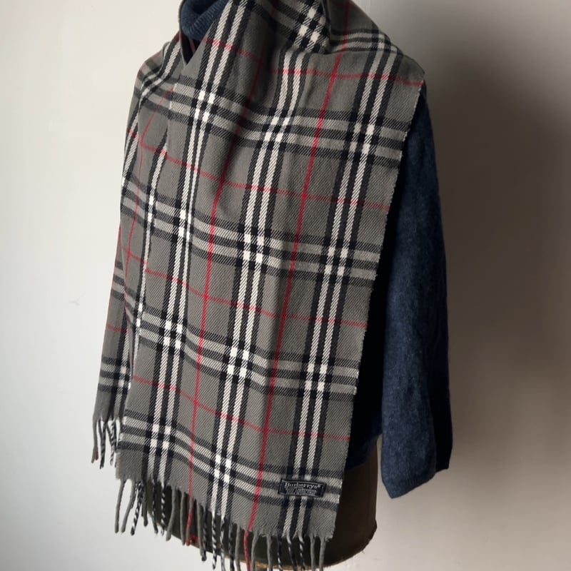 BURBERRYS バーバリーズ LAMBSWOOL 100% ラムウール マフラー グレー