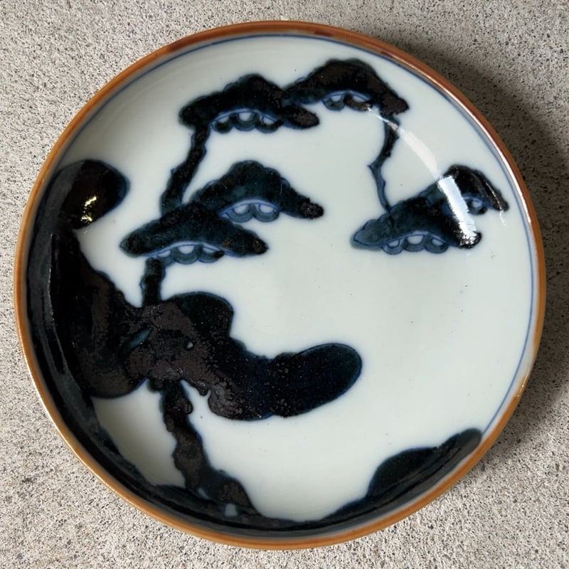 昭和レトロ 当時物 染付 呉須 魚紋 器 皿 蔵出し 骨董 雑器 古美術