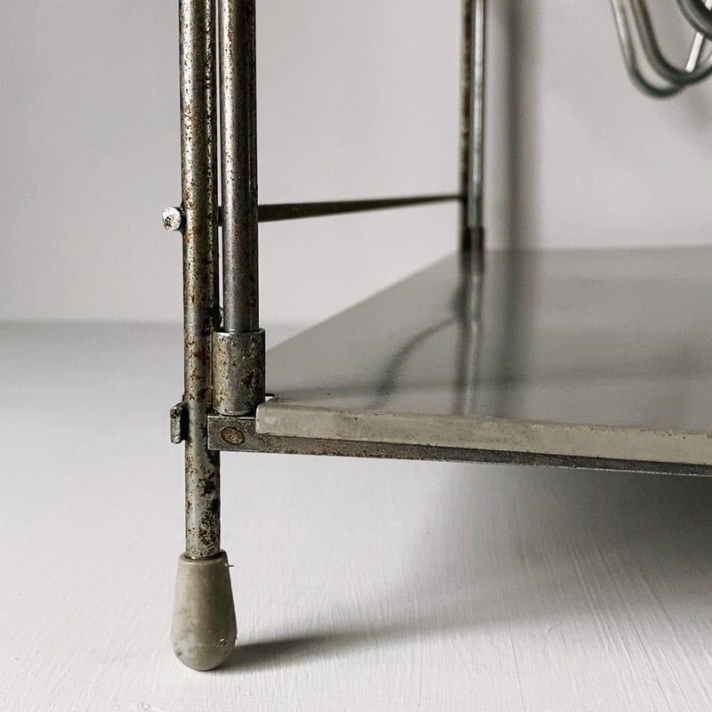 70s ヴィンテージ スチールブックスタンド 卓上本立て グレー