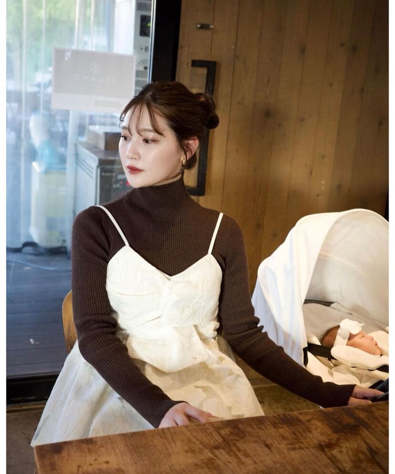 acka jacquard peplum bustier ビスチェキャミ