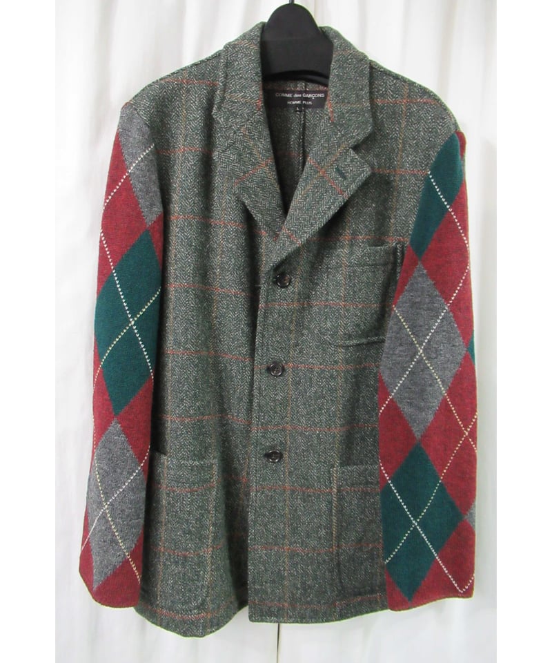 AD1996 COMME des GARCONS HOMME PLUS アーガイル袖切り替えデ
