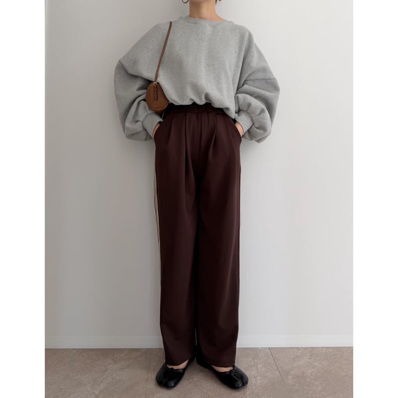 残りわずか】《AMIE original》ウエストtuck入りサイドラインジャージ