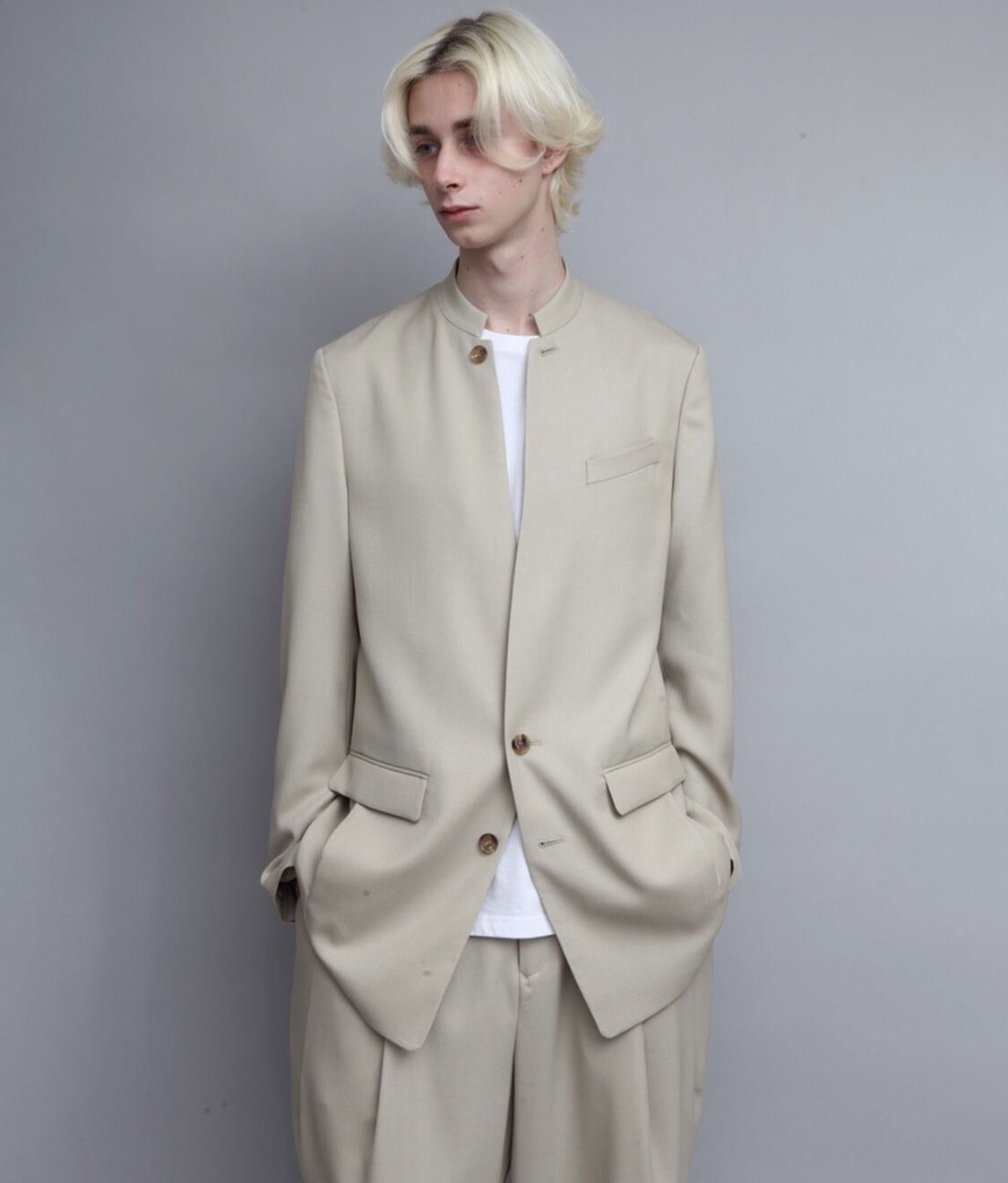 MAO COLLAR JACKET/L.BEIGE | ato AOYAMA