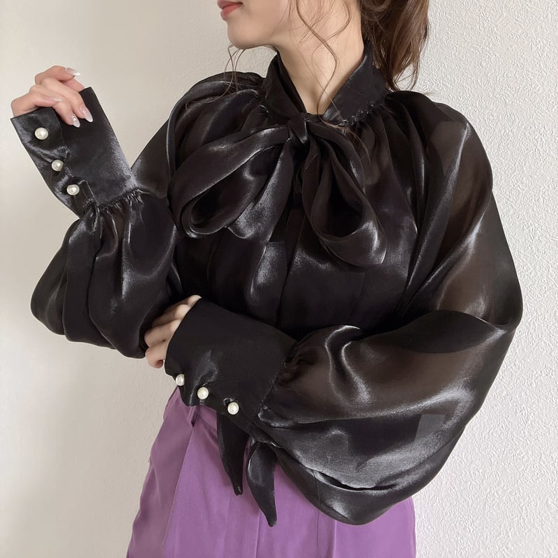 シースルー リボンブラウス | BrillantSelect Store