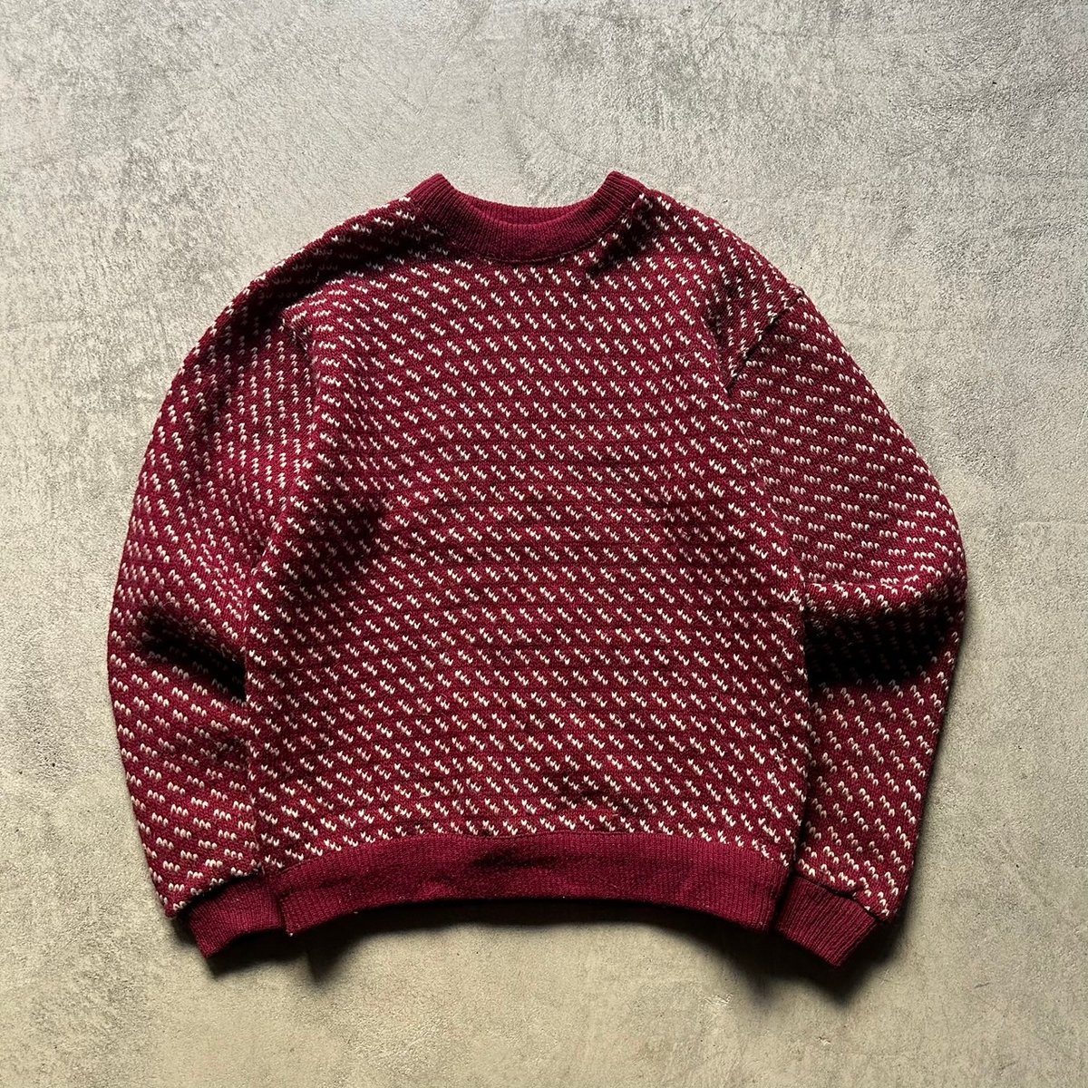 80s L.L.Bean birds eye knit sweater made in Nor