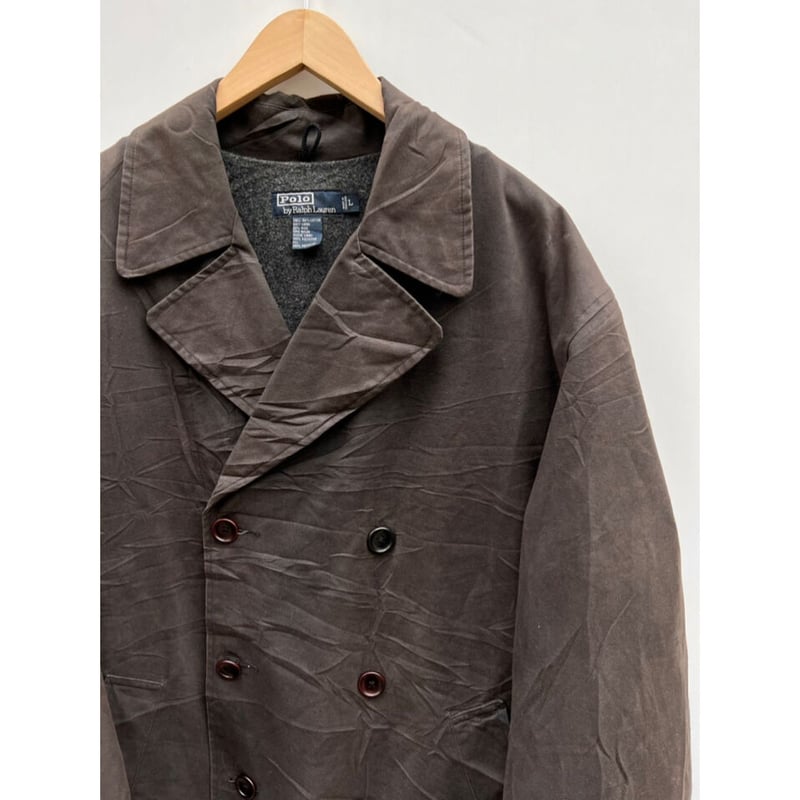 90s Ralph Lauren OILED PEACOAT Size L | KORDS