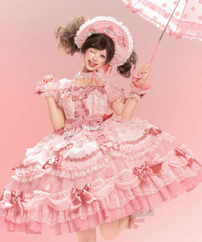 マイメロコラボ」ドレス＆ボンネットセット 【3/7まで】送料無料