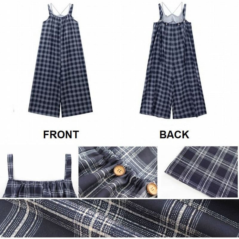 サロペットパンツ チェック柄 オーバーオール オールインワン ジャンプ