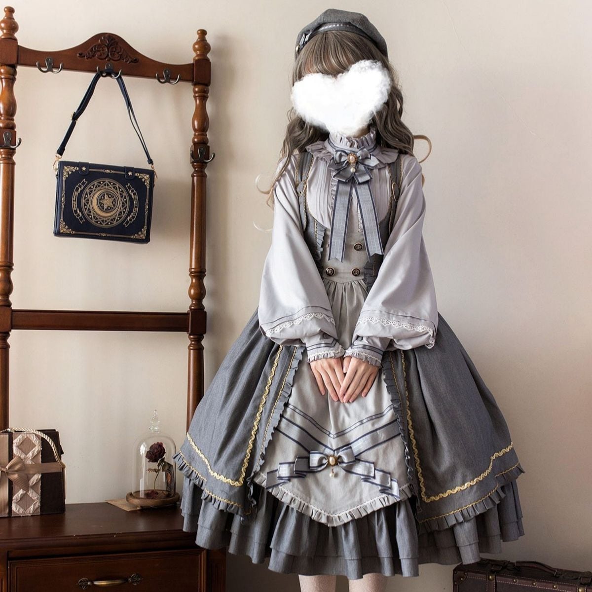 クラシカルケープ付きロリータセットアップ 1412 | 可愛い服量産型服