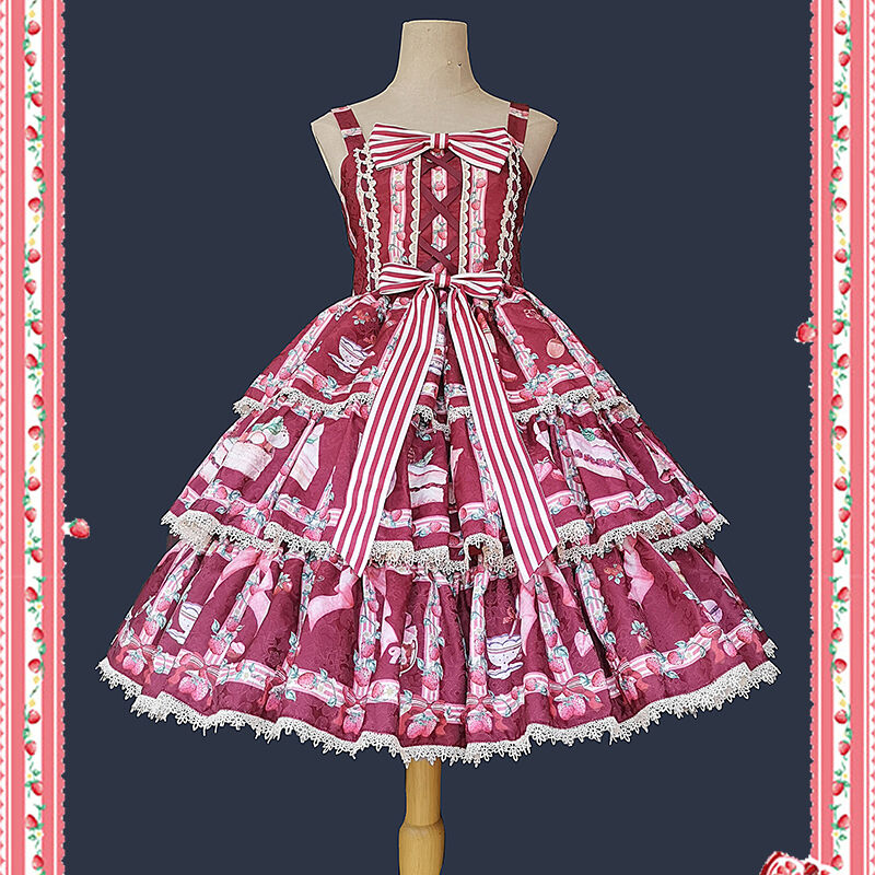 Lolita ロリータ ジャンパースカート ワンピース ドレス プリント