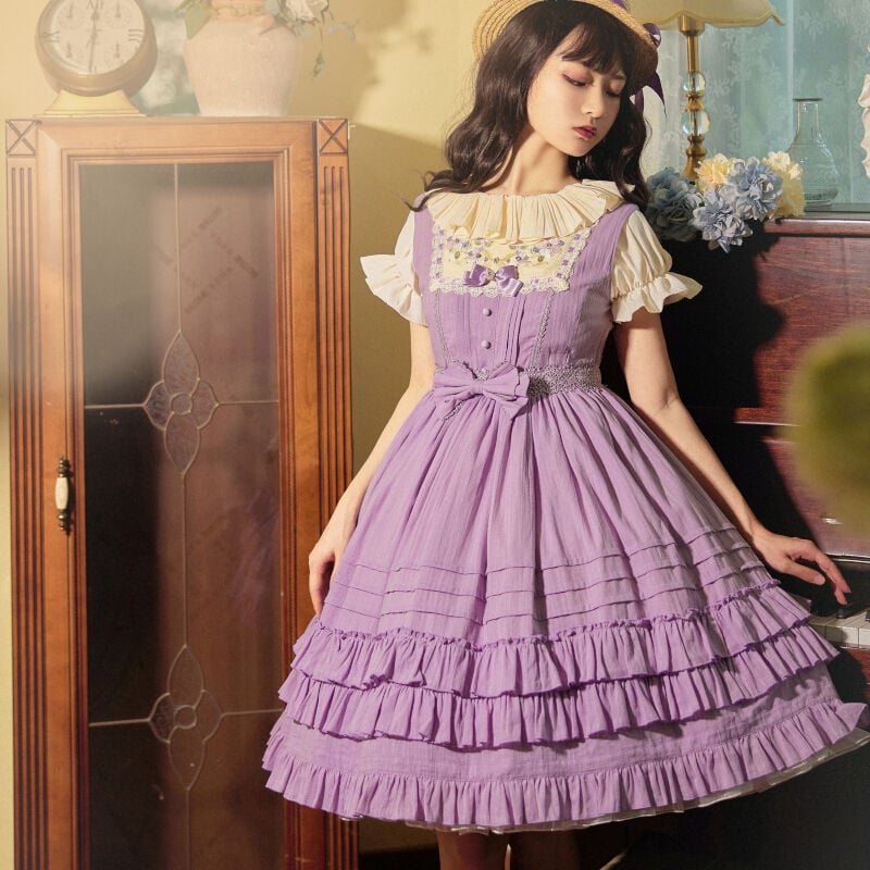 ロリータ ジャンパースカート 春夏 新作 森ガール クラッシック ドレス