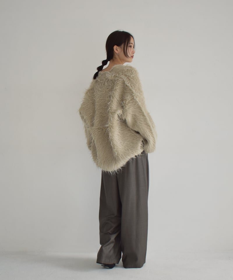 Hairy Shaggy Knit Cardigan t1911-314 | cizatto