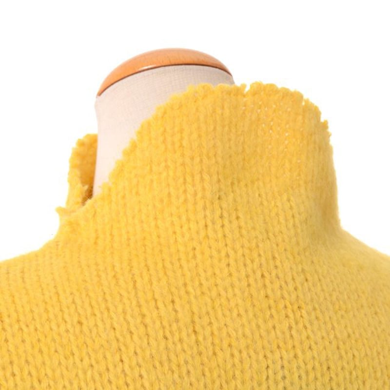 ラフシモンズ RAF SIMONS ニットベスト ウールモヘア イエロー | YOKOAUNTY