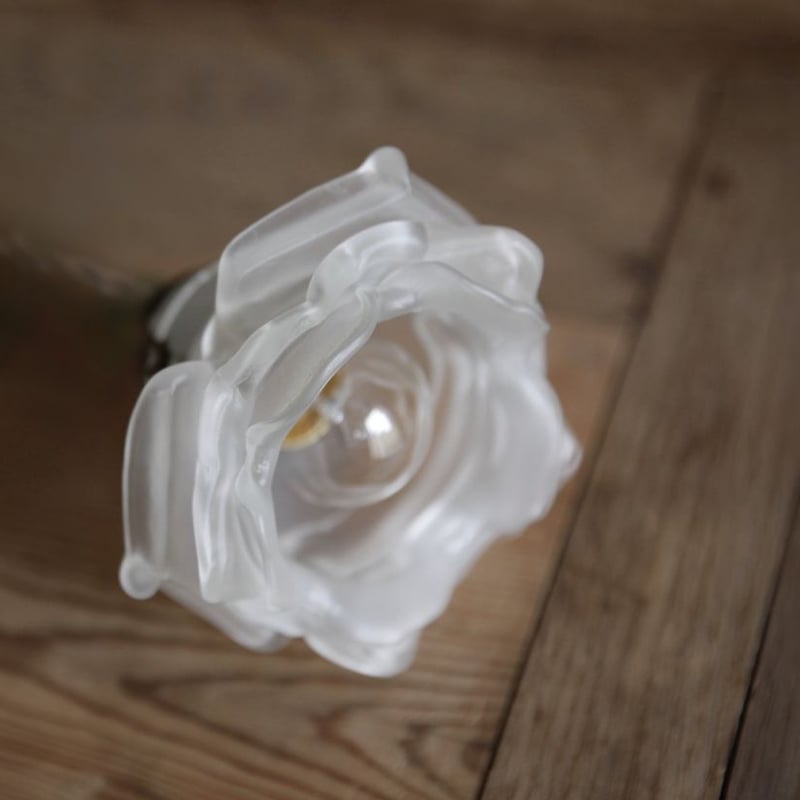 フレンチアンティーク バラ型 薔薇 ランプシェード ガラスシェード