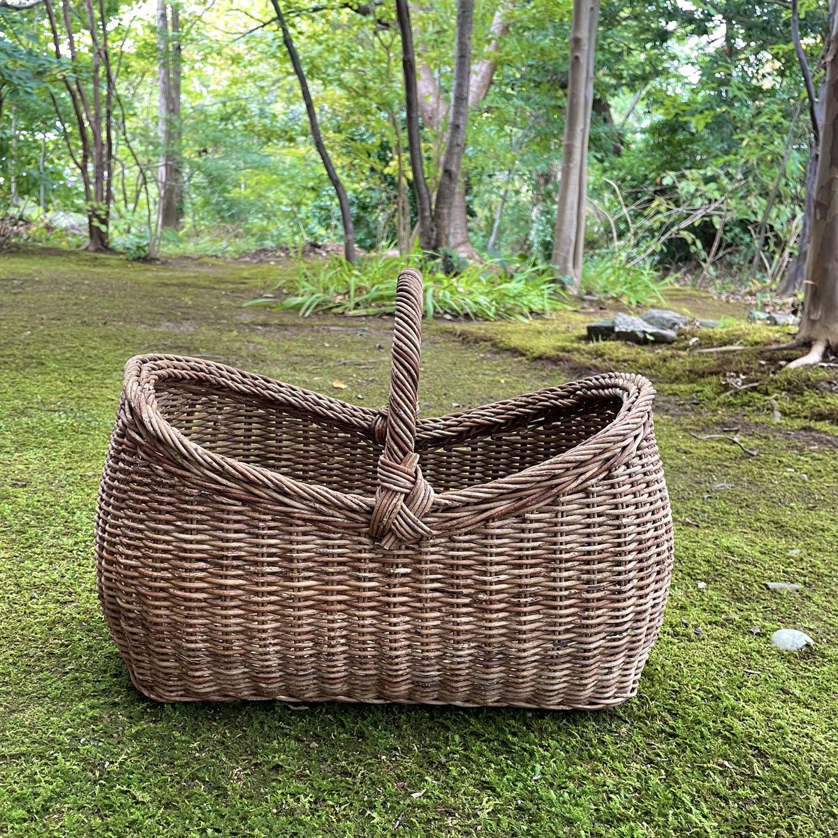 野沢温泉 あけびバスケット かご (まゆ型／大) | Linné