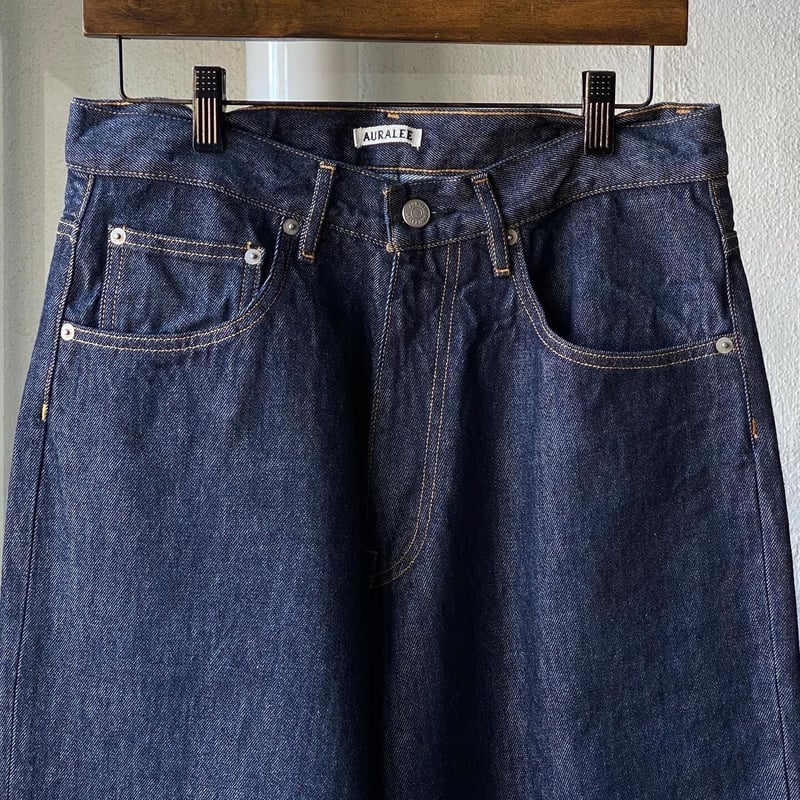 AURALEE HARD TWIST DENIM WIDE PANTS | Less H