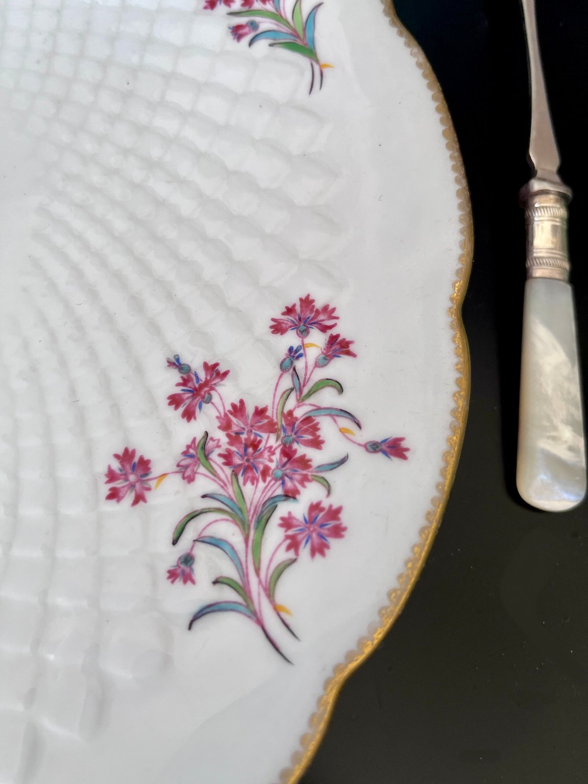 ○po-93/1870年代 MINTON ミントンの手描きのプレート | PISKEY -イギ