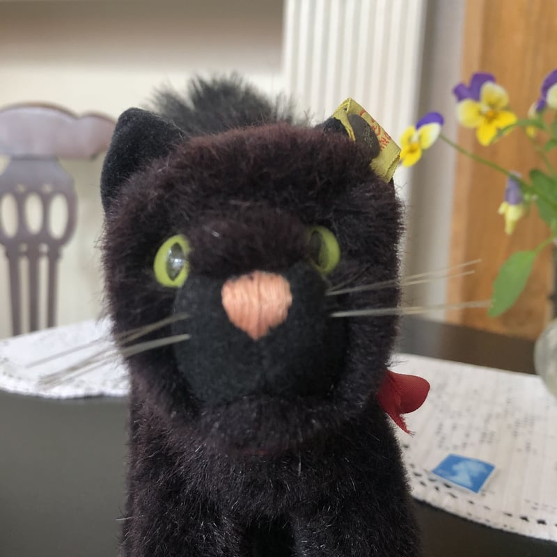 ○ea-2/シュタイフ 黒猫トムキャット | PISKEY -イギリスのふるいもの