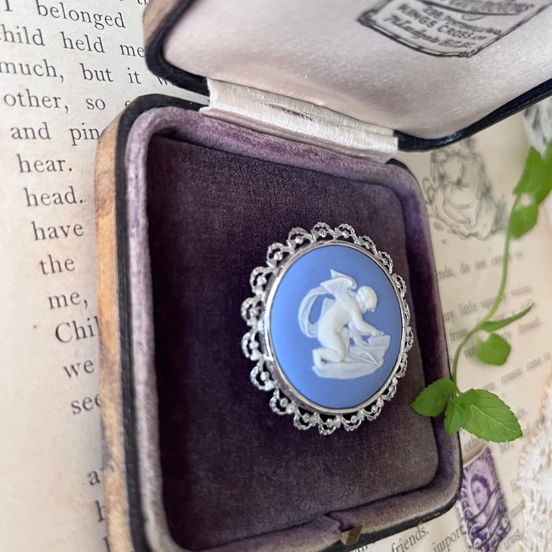 ○ab-385/1958年 ウェッジウッド ジャスパー＆シルバー製 天使の