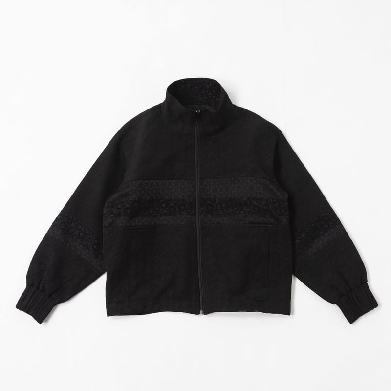 e]Zip Line Jacquard Jacket-ブラック×オレンジ | harapec