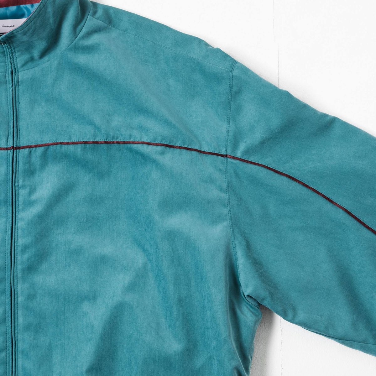 Color Suede blouson-23AW--ブルーグリーン×ボルドー | harape
