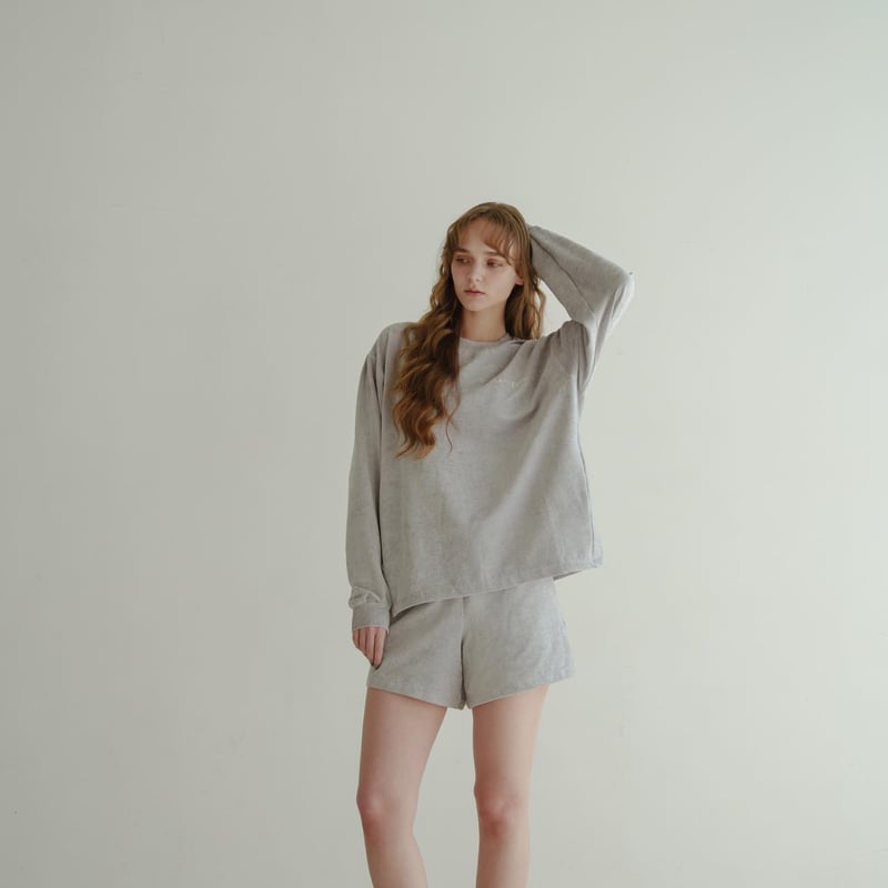 Luxe Velour Relax Short Pants - ライトグレー | harape